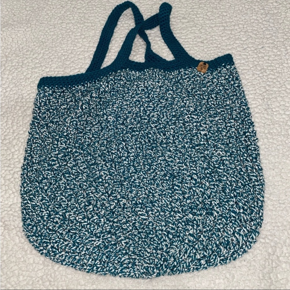 Blue Crochet Market Bag